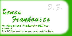 denes frankovits business card